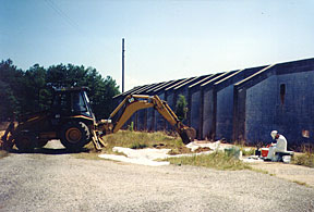 Excavating a test pit