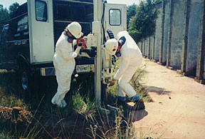 Collecting soil samples