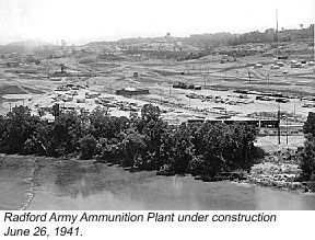 Radford Army Ammunition Plant under construction June 26, 1941